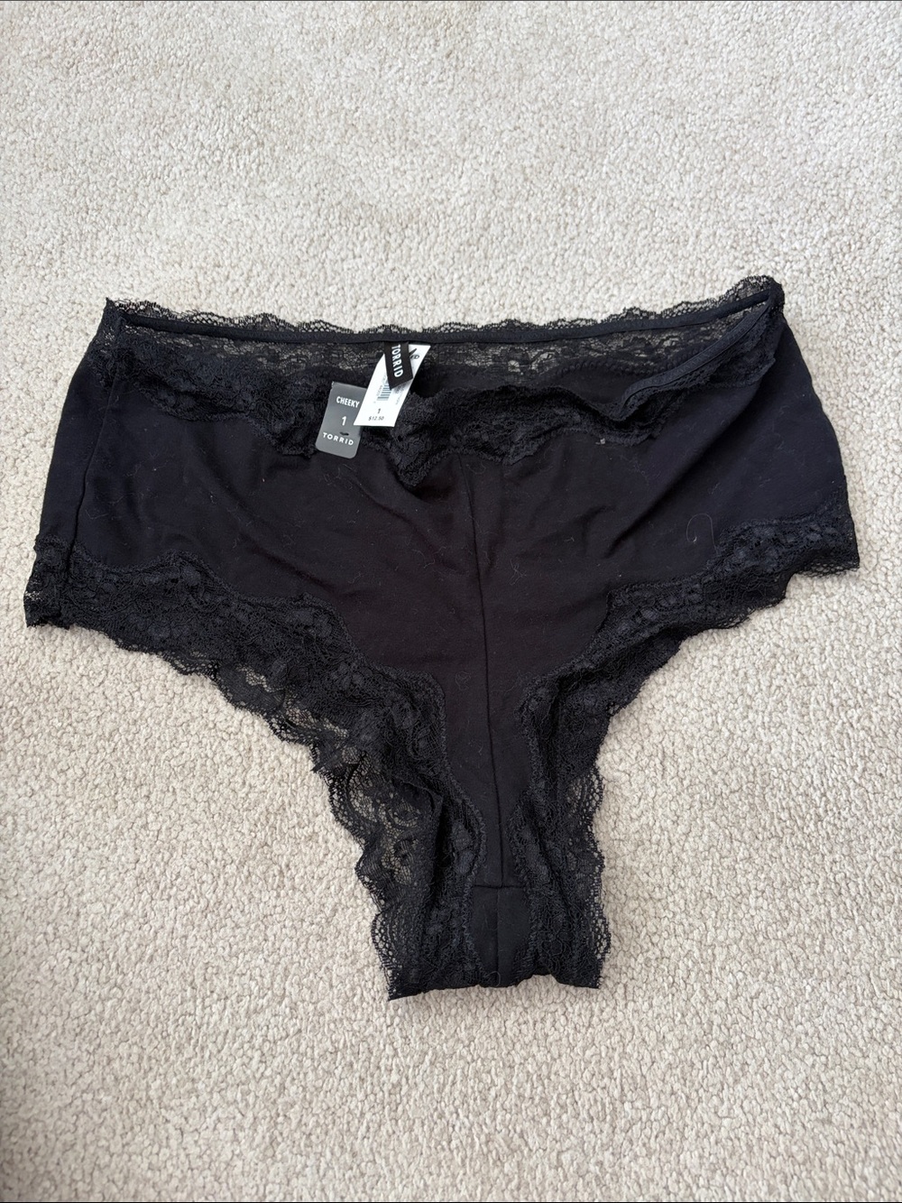 torrid Black Lace-Trim Boyshorts
